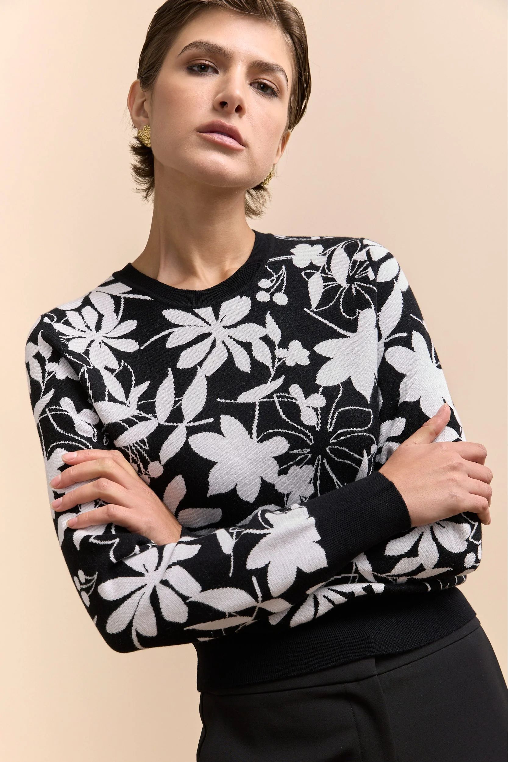 Floral jacquard sweater - Image 3