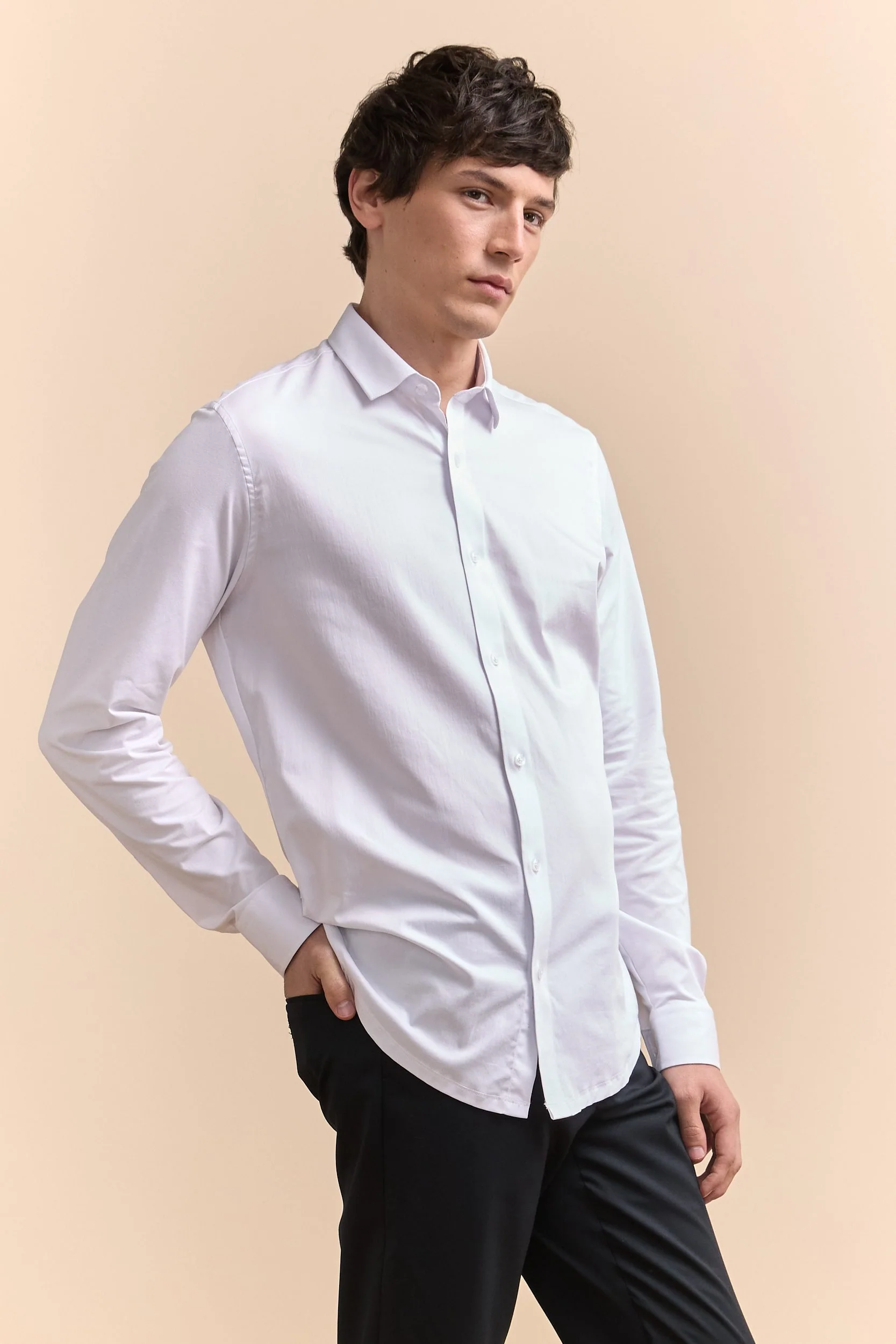 Jersey back & sleeve fitted shirt - Image 11