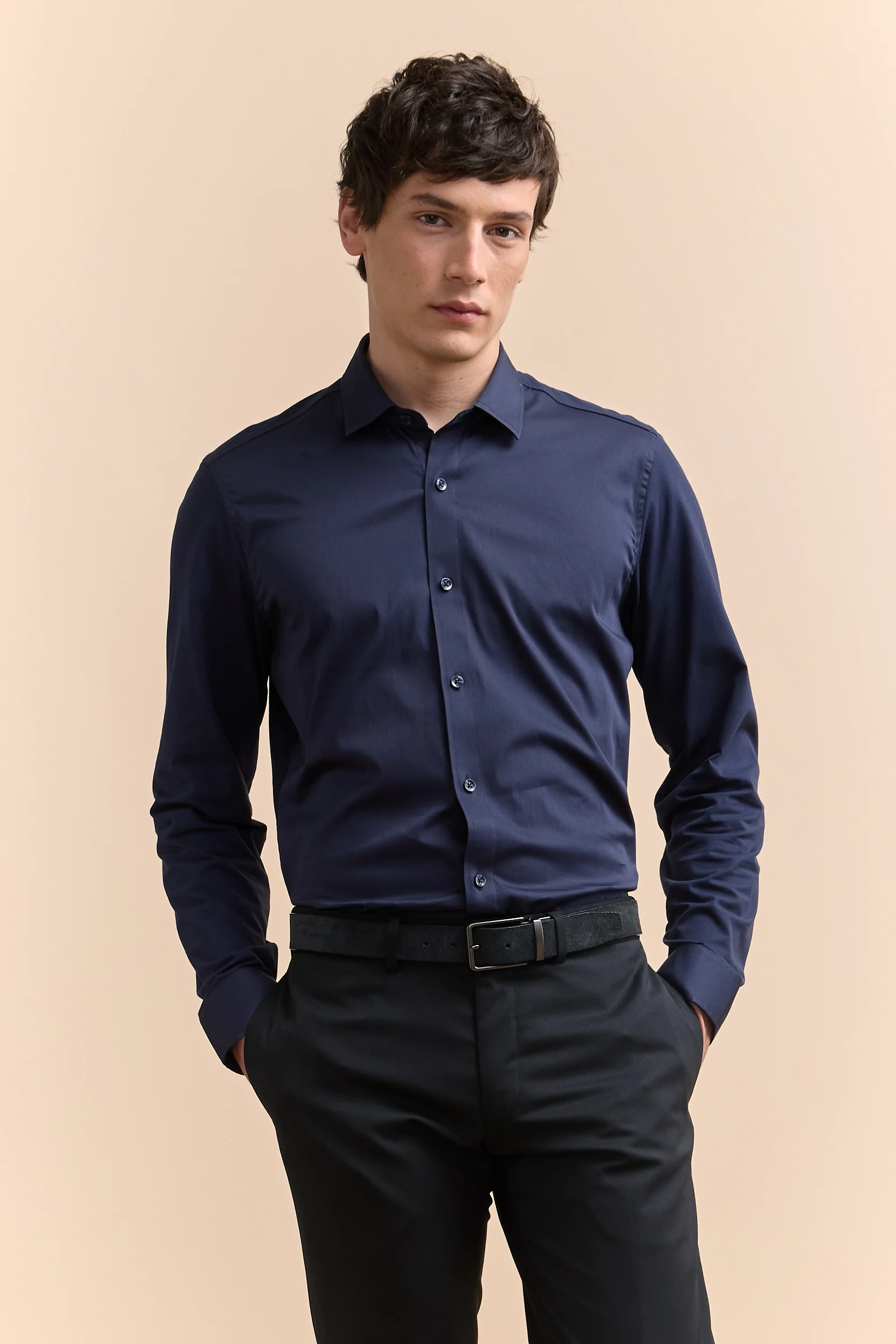 Jersey back & sleeve fitted shirt - Image 12