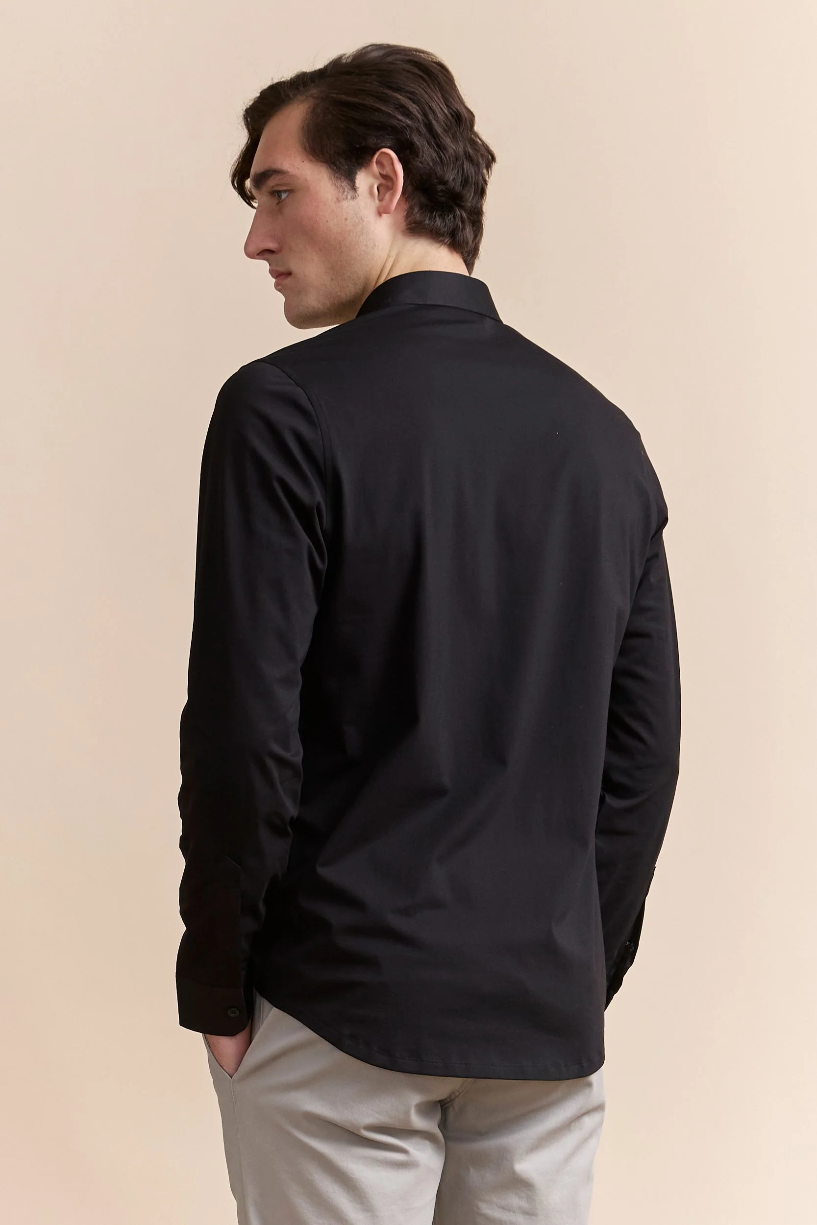 Jersey back & sleeve fitted shirt - Image 4