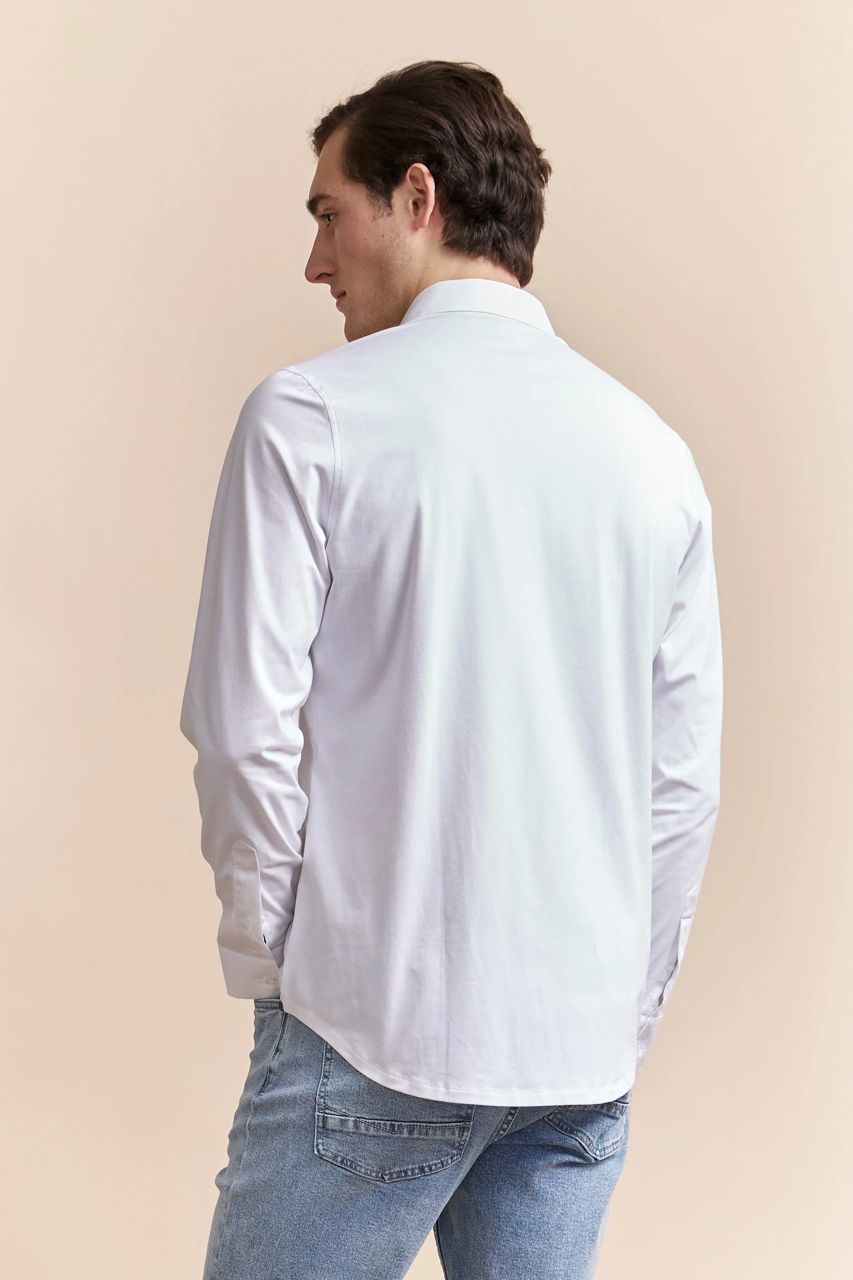 Jersey back & sleeve fitted shirt - Image 8