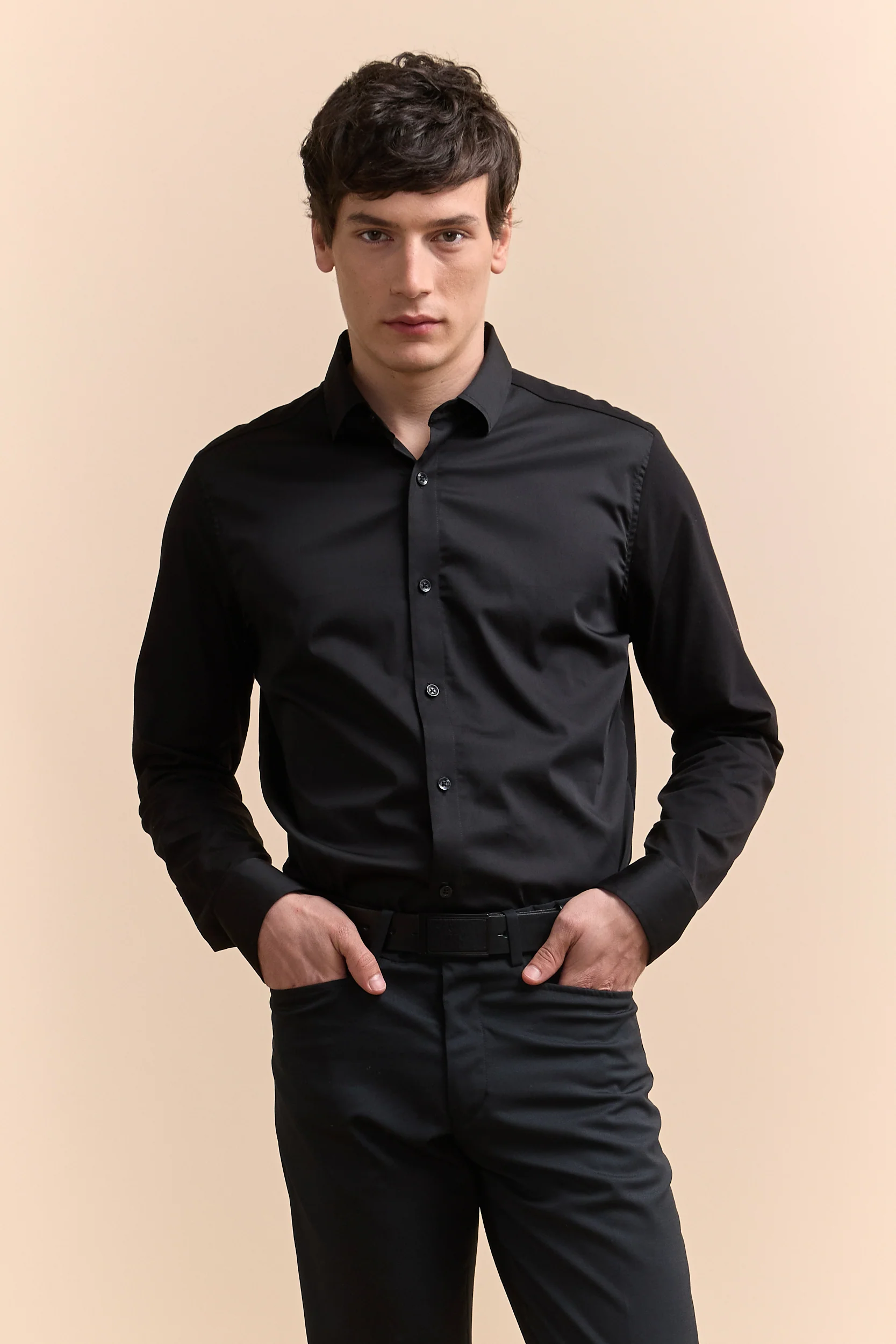 Jersey back & sleeve fitted shirt - Image 4