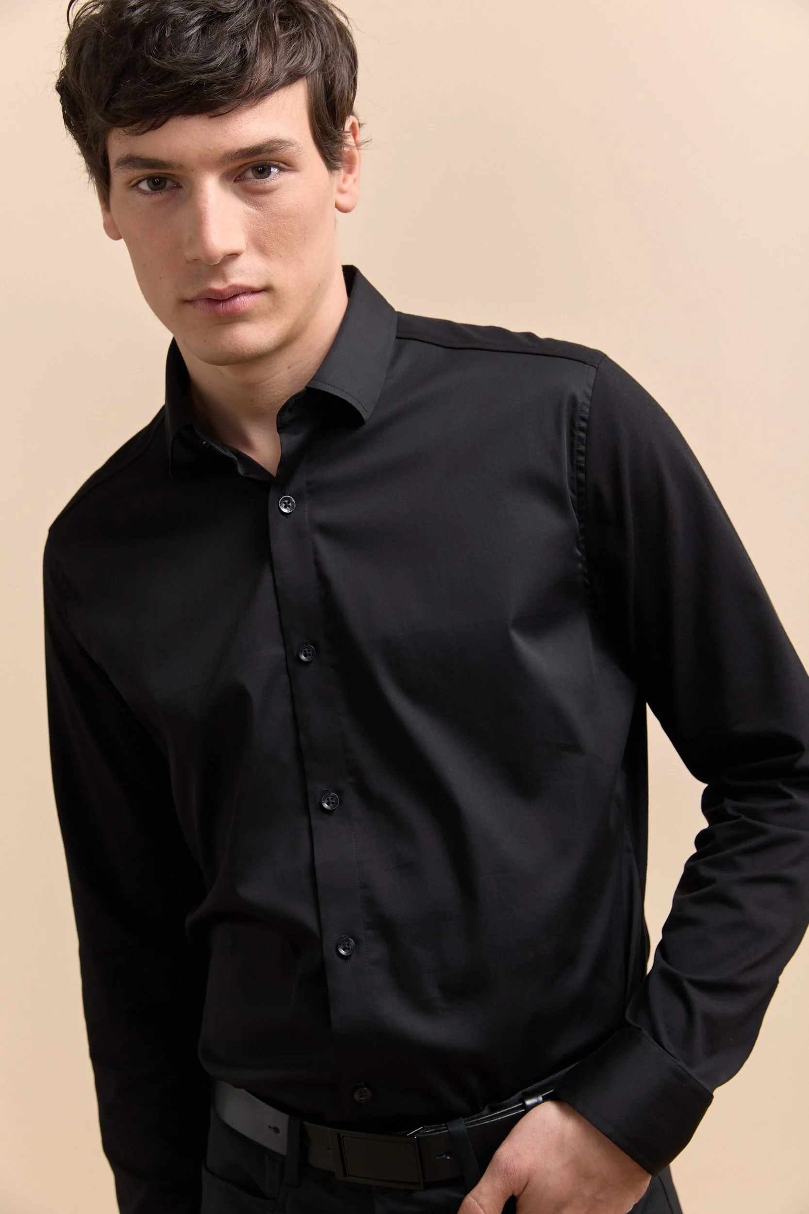 Jersey back & sleeve fitted shirt - Image 6