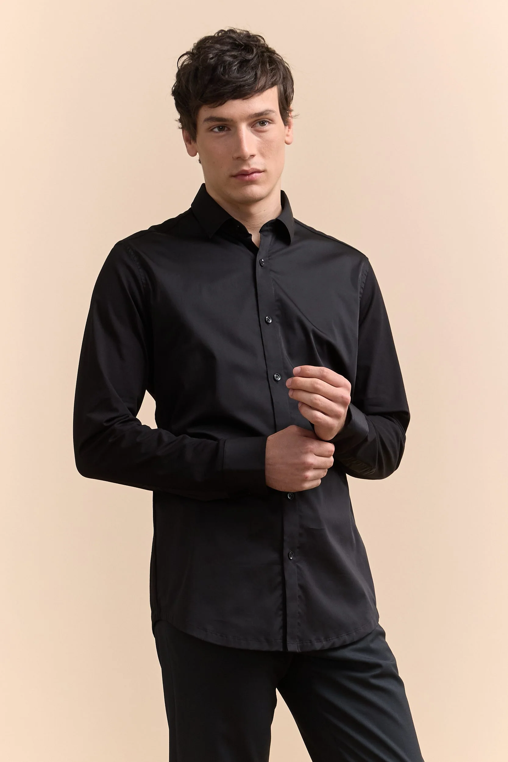 Jersey back & sleeve fitted shirt - Image 7