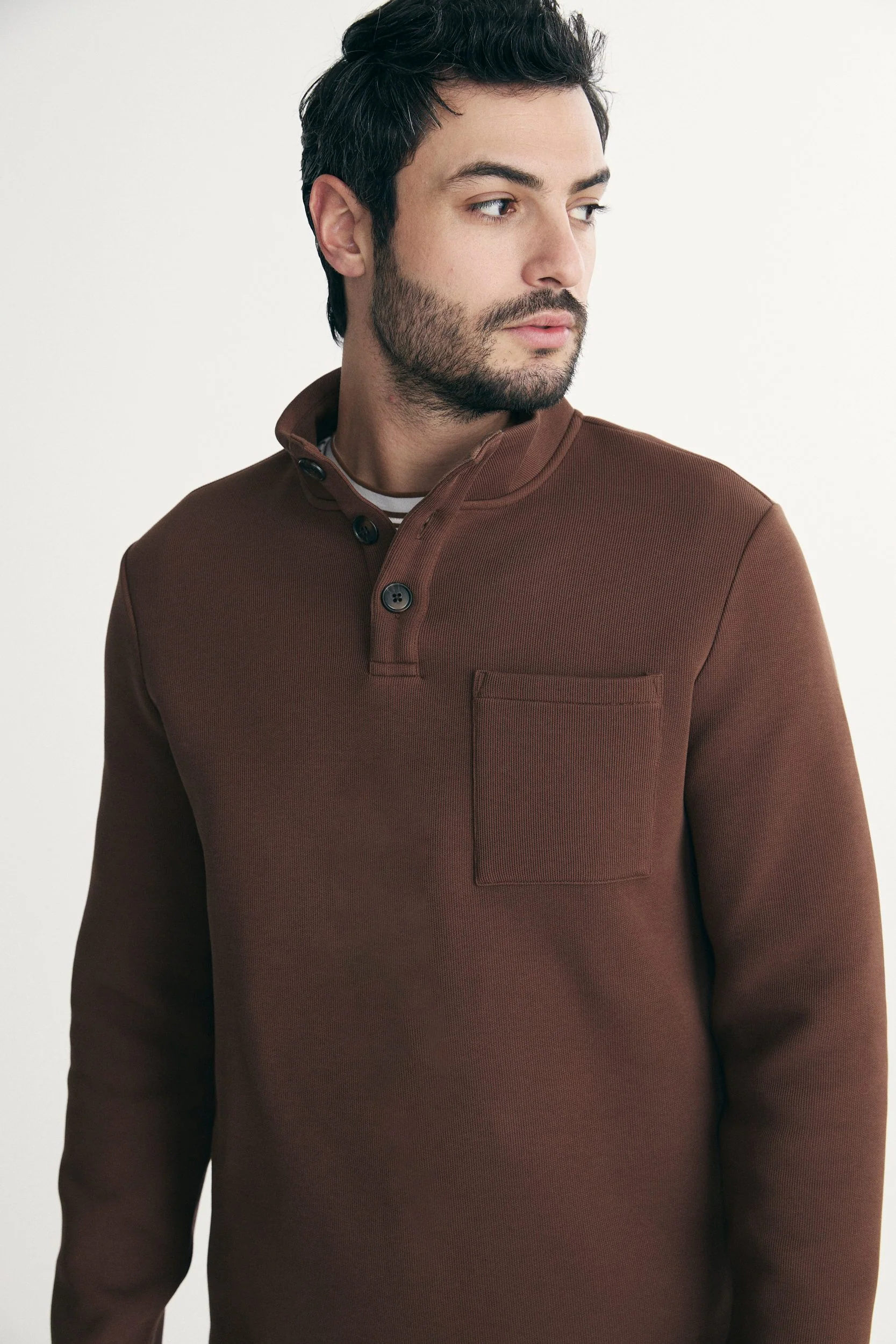 Mock neck t-shirt with buttons - Image 3