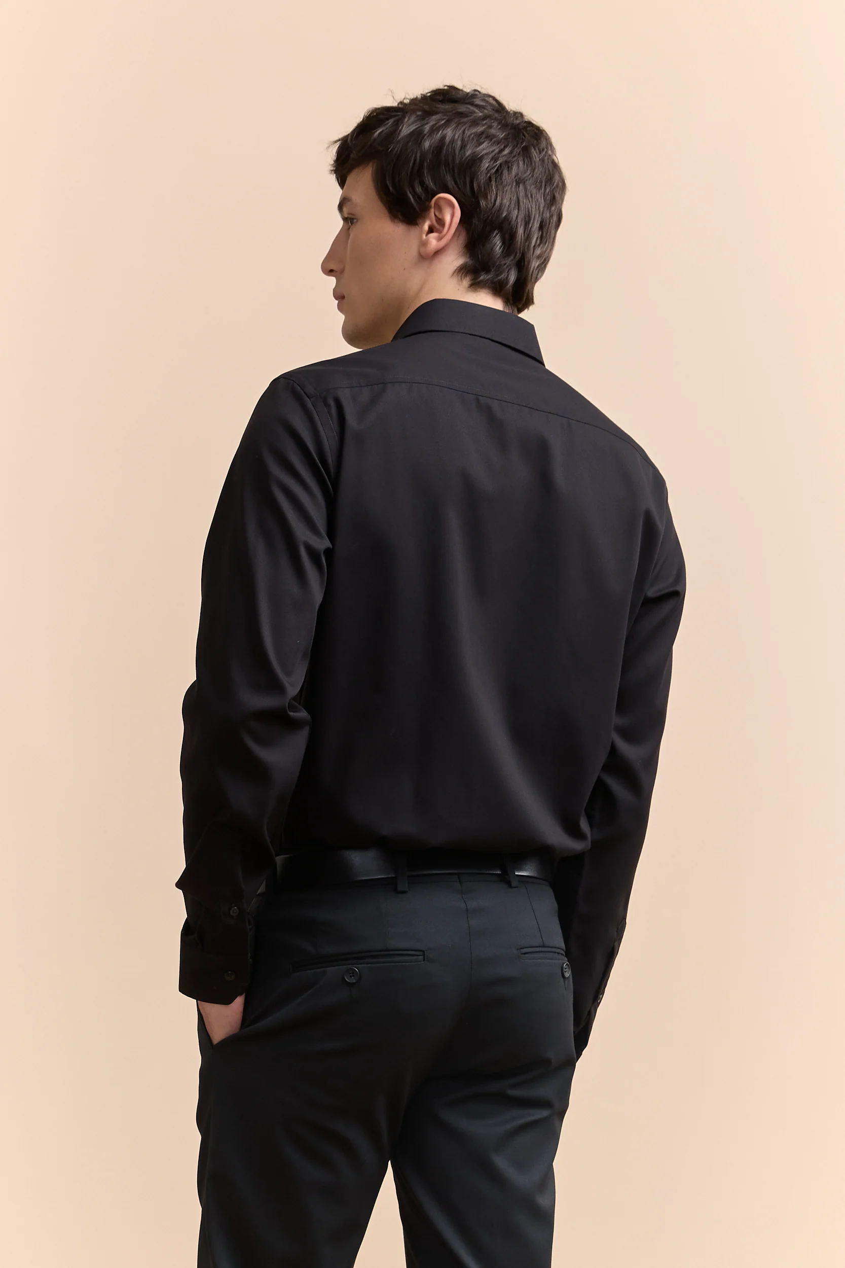 Non-iron fitted dobby shirt - Image 6