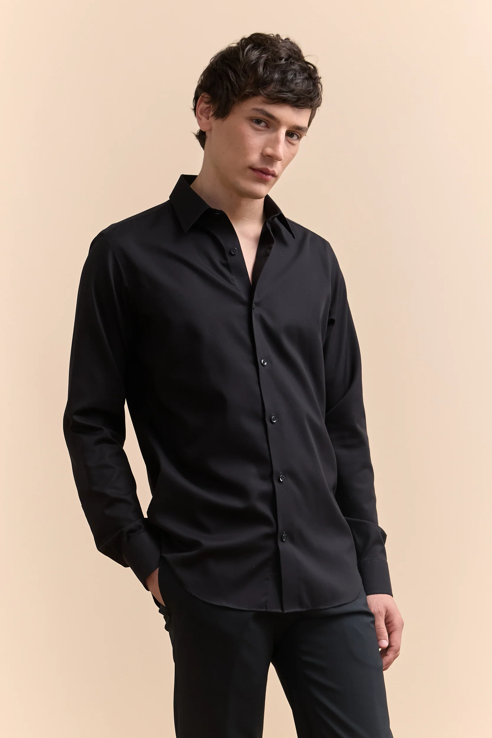 Non-iron fitted dobby shirt - Image 8
