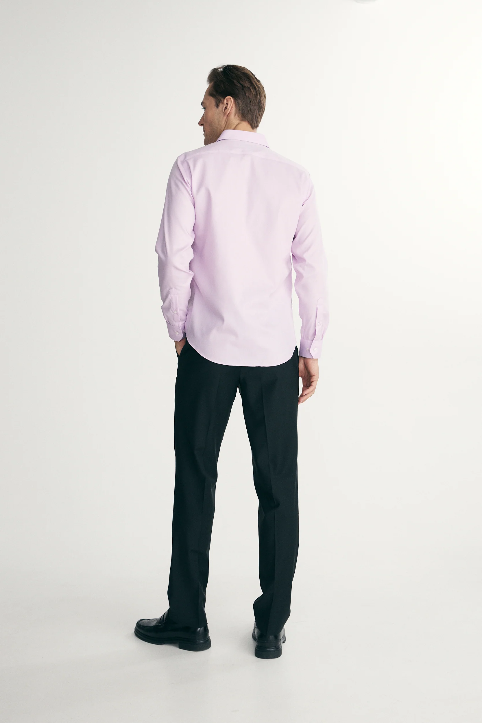 Non-iron fitted textured shirt - Image 6