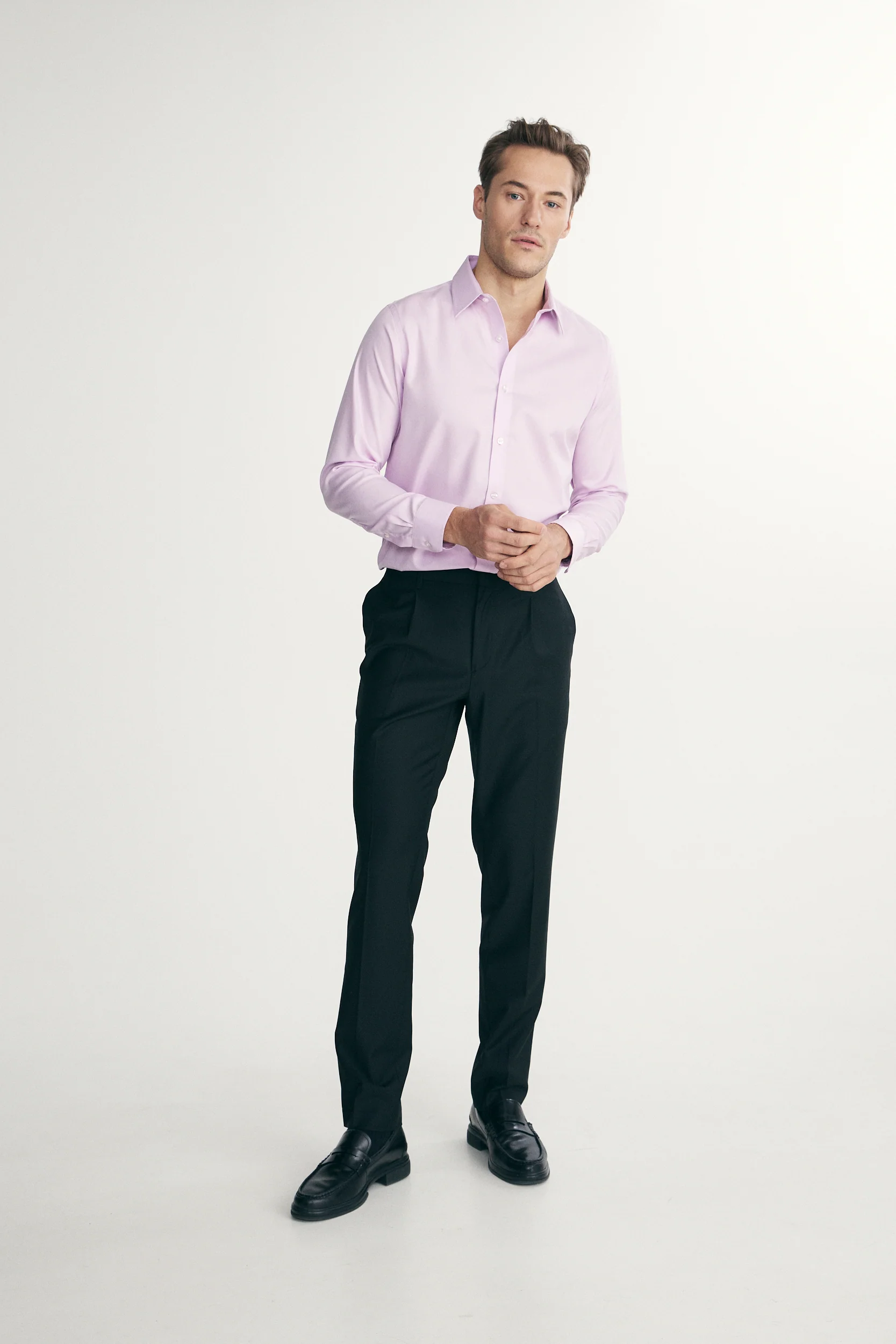 Non-iron fitted textured shirt - Image 7