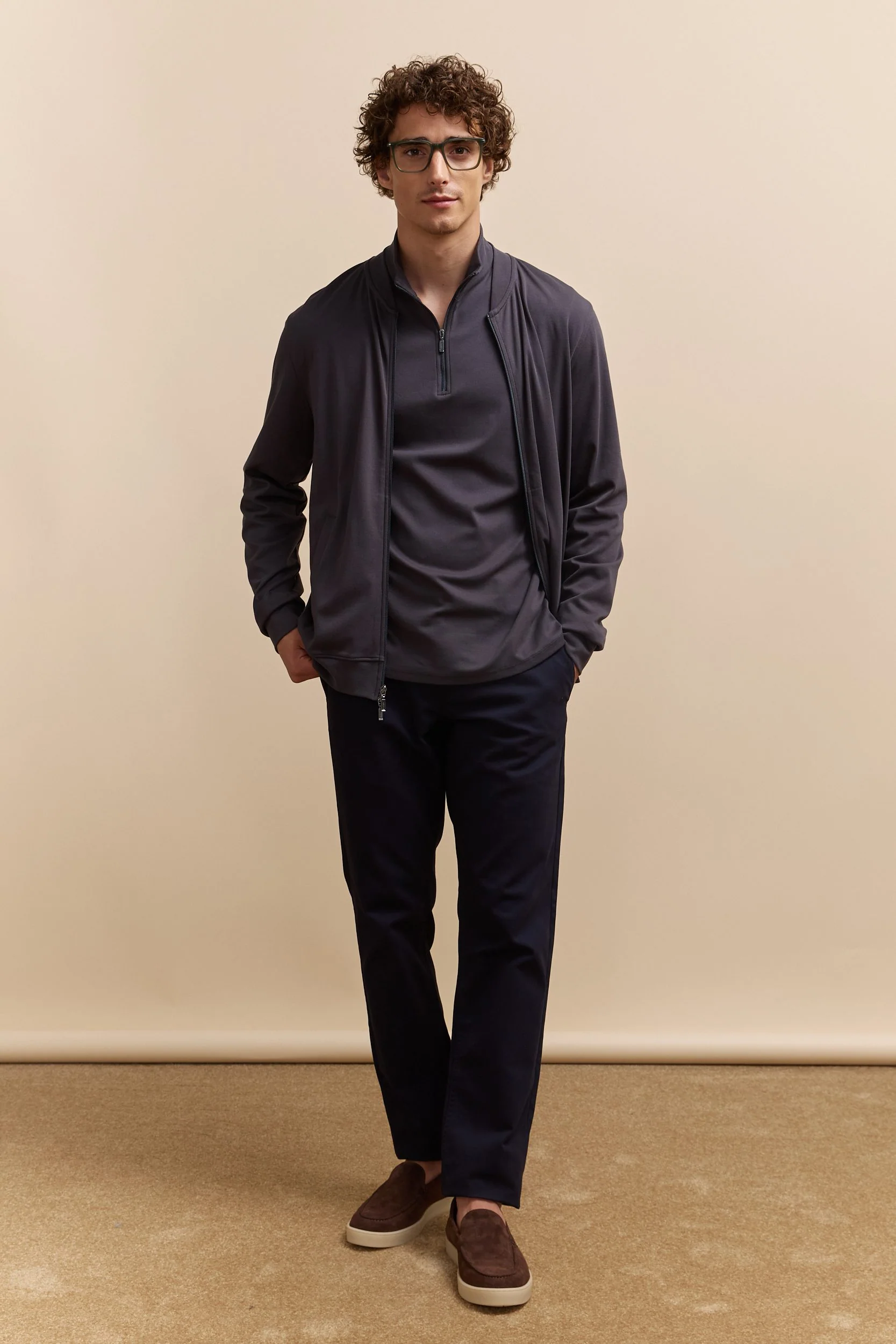 Pima cotton half zip t-shirt - Image 11