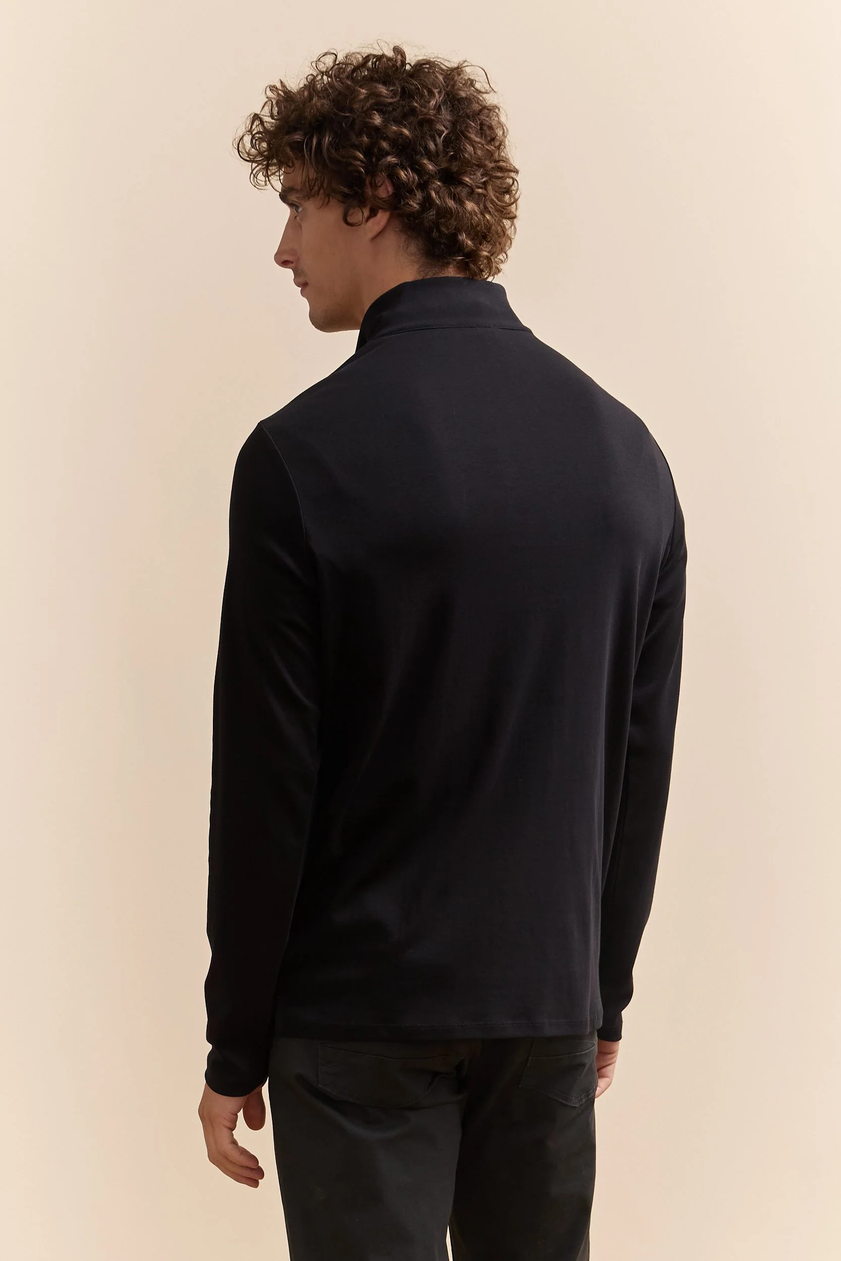 Pima cotton half zip t-shirt - Image 6