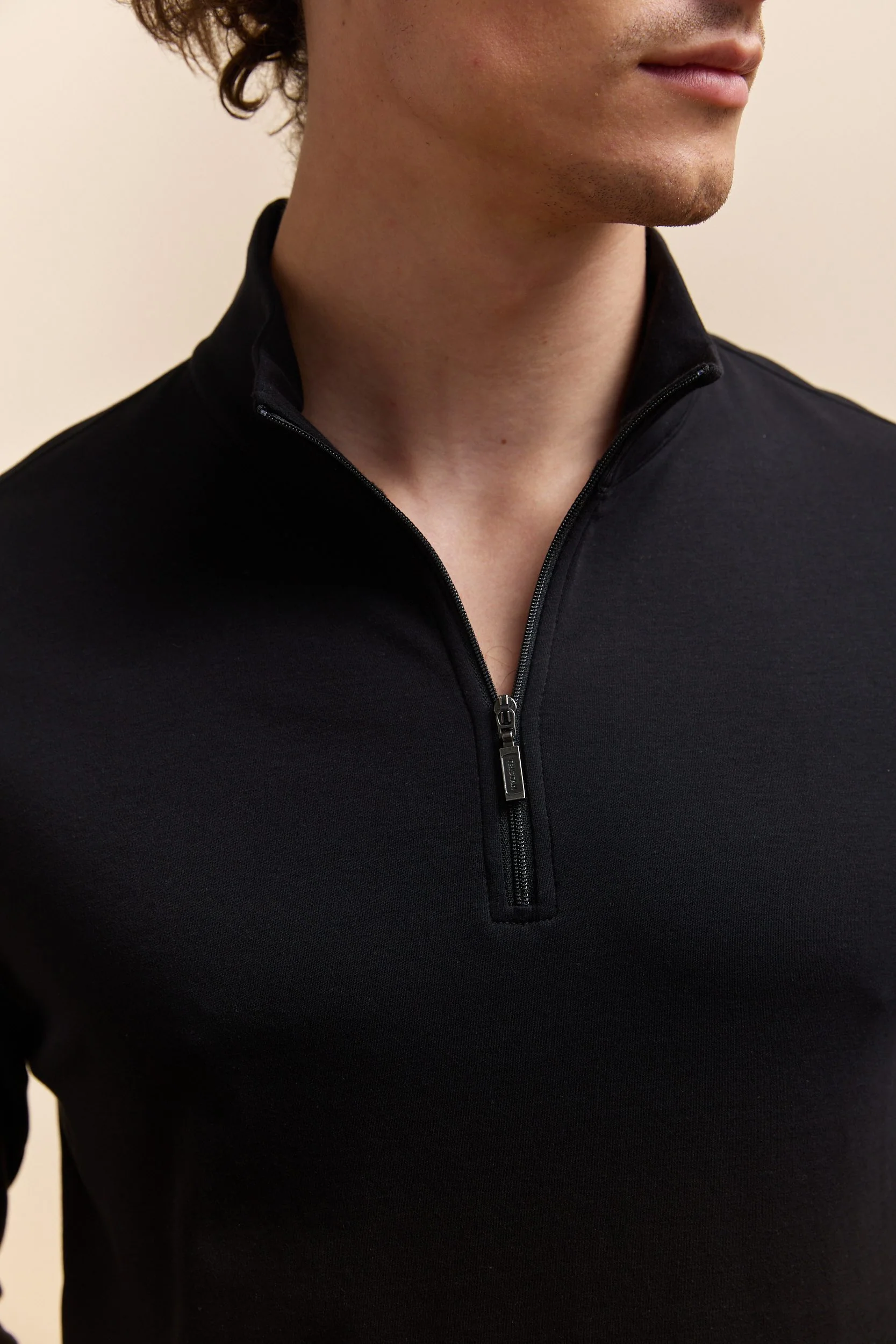 Pima cotton half zip t-shirt - Image 8