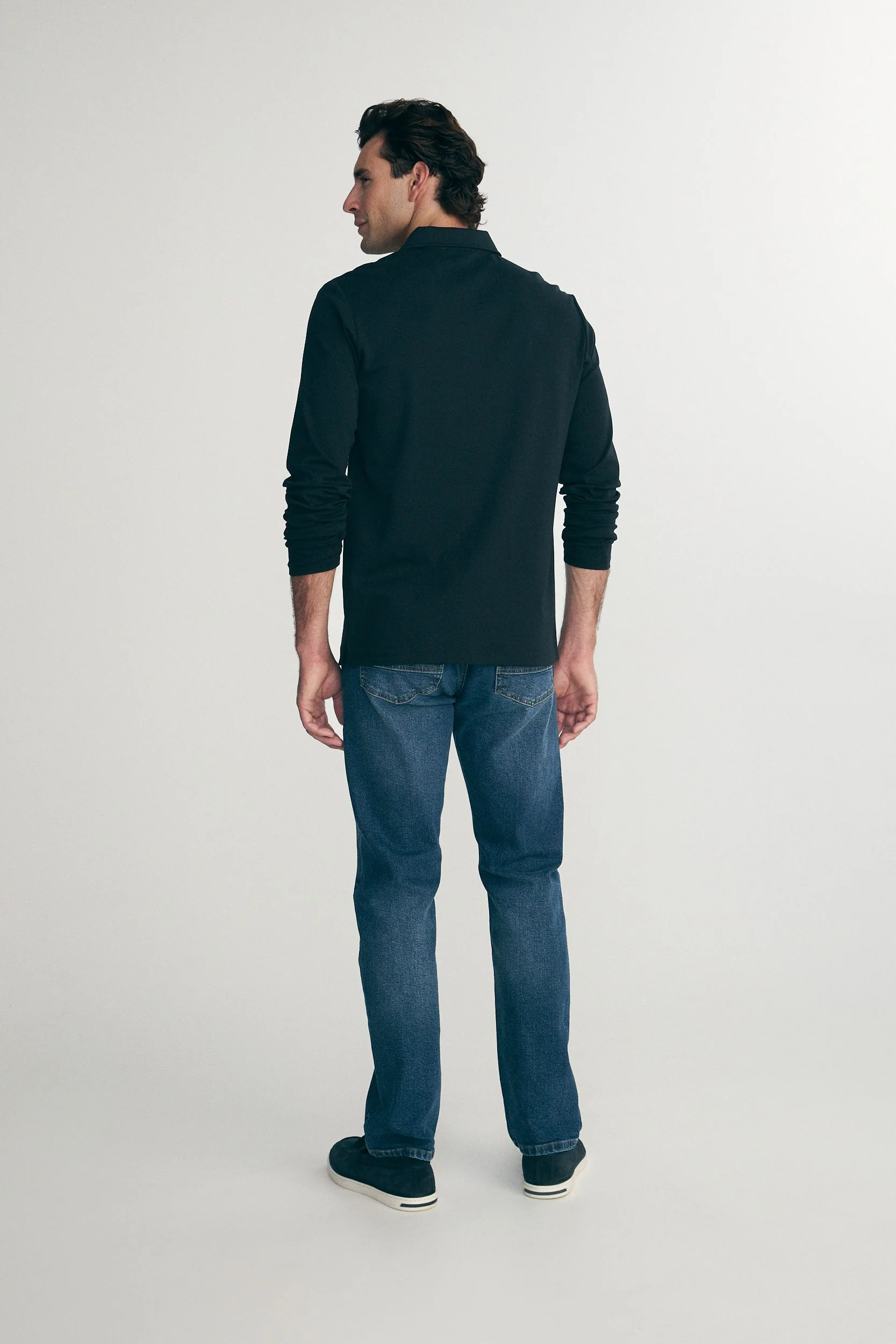 Pima cotton long sleeves polo - Image 3