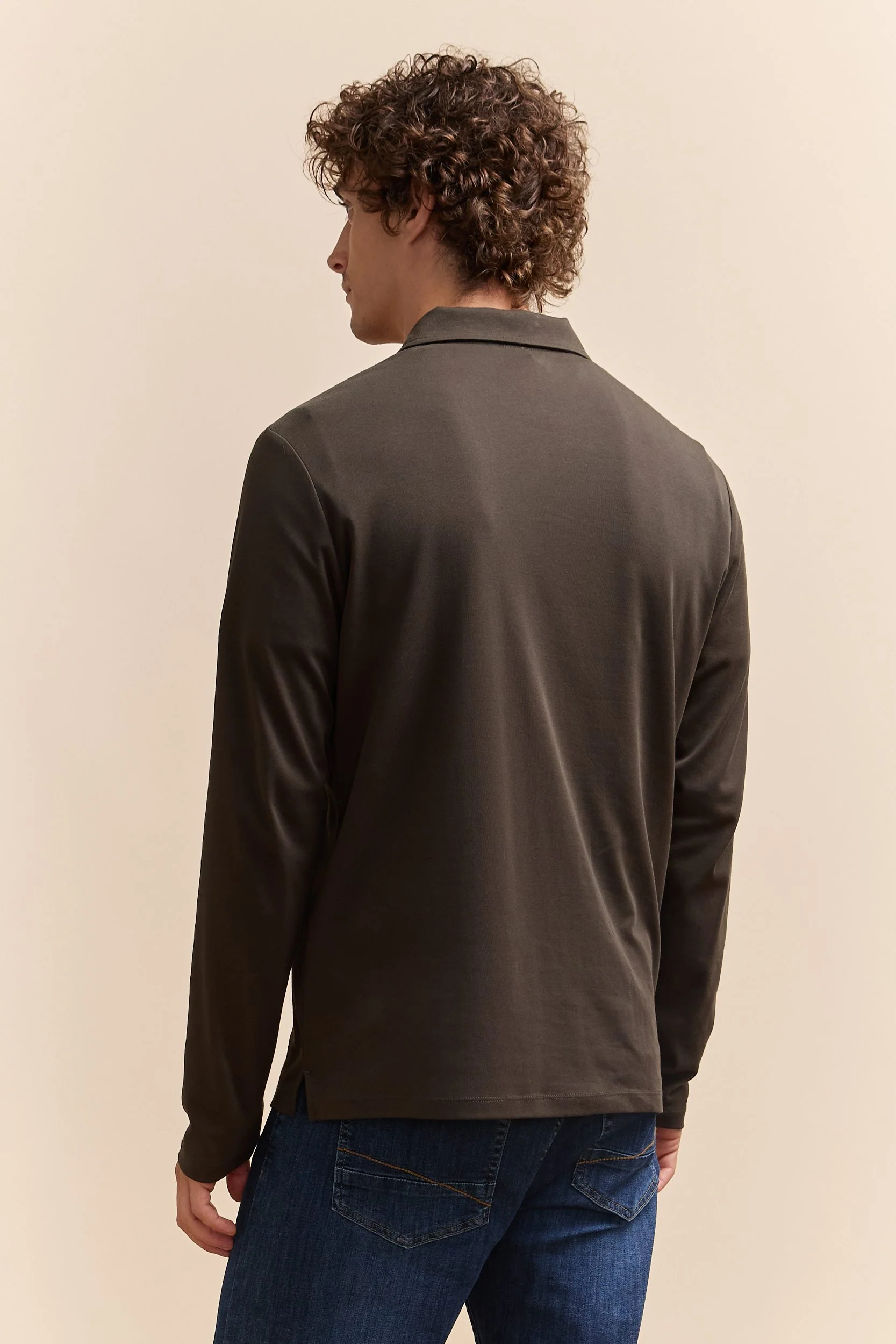 Pima cotton long sleeves polo - Image 8