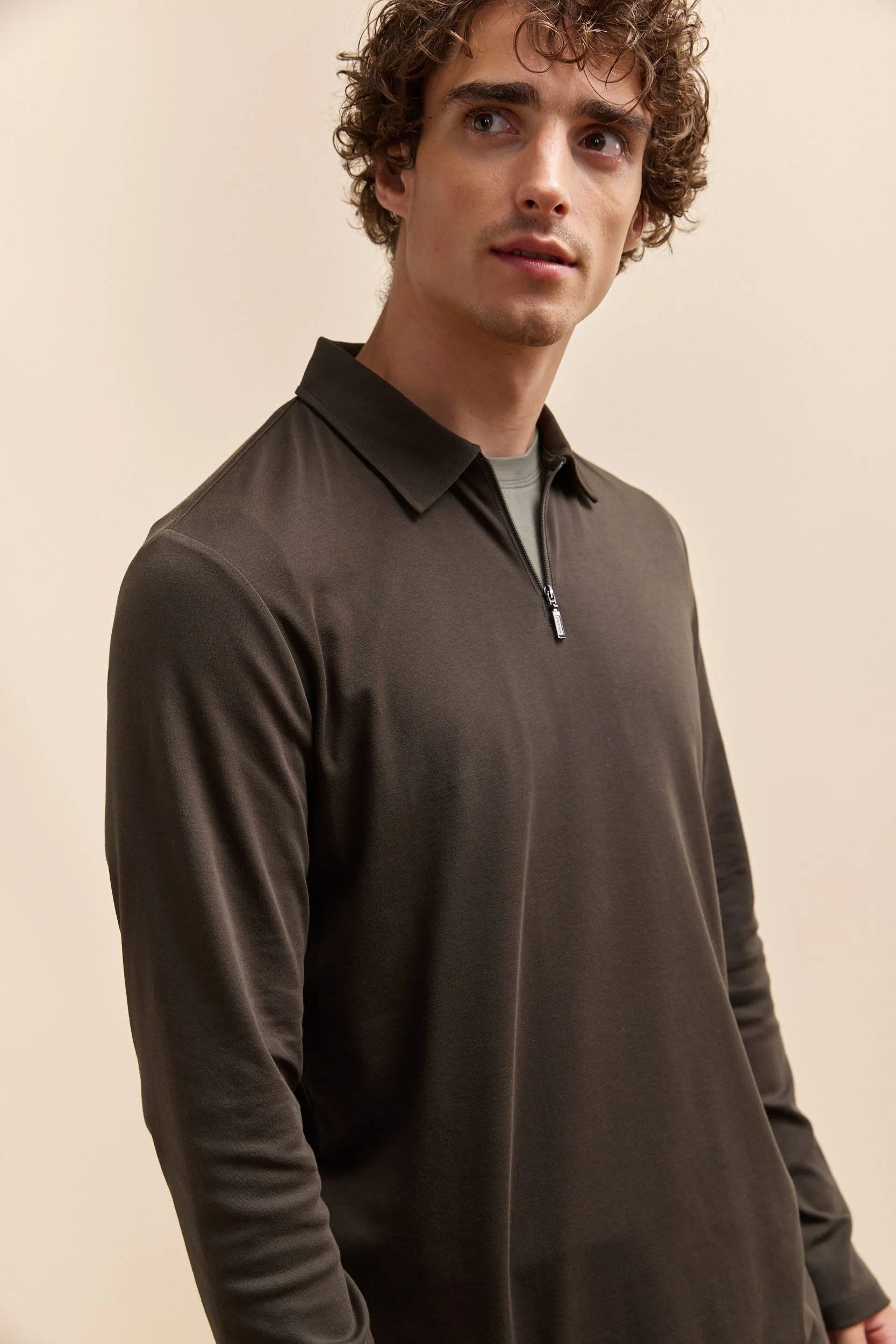 Pima cotton long sleeves polo - Image 9