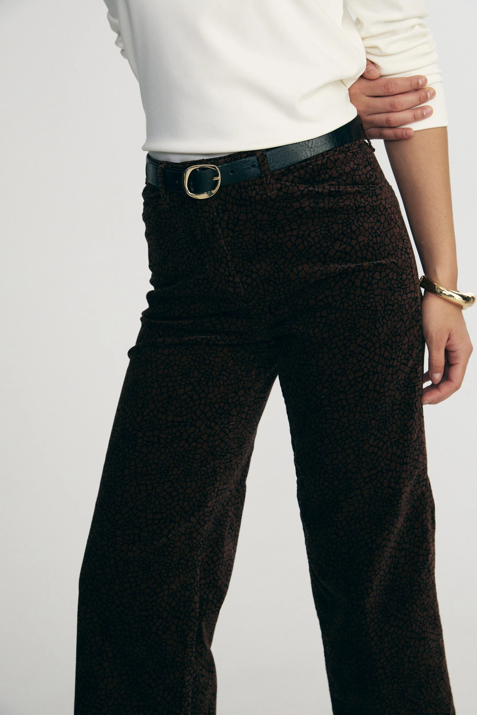 Printed velvet pants - Image 3