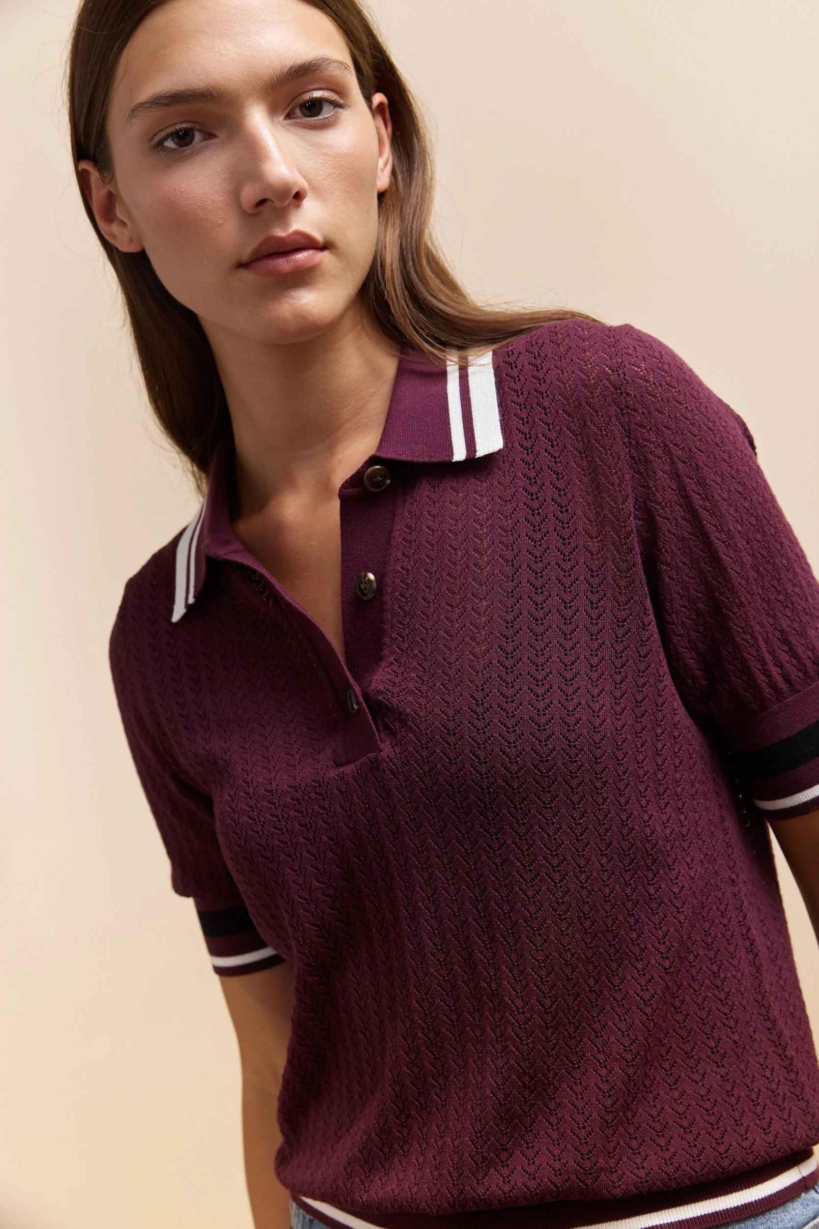 Textured polo sweater - Image 6